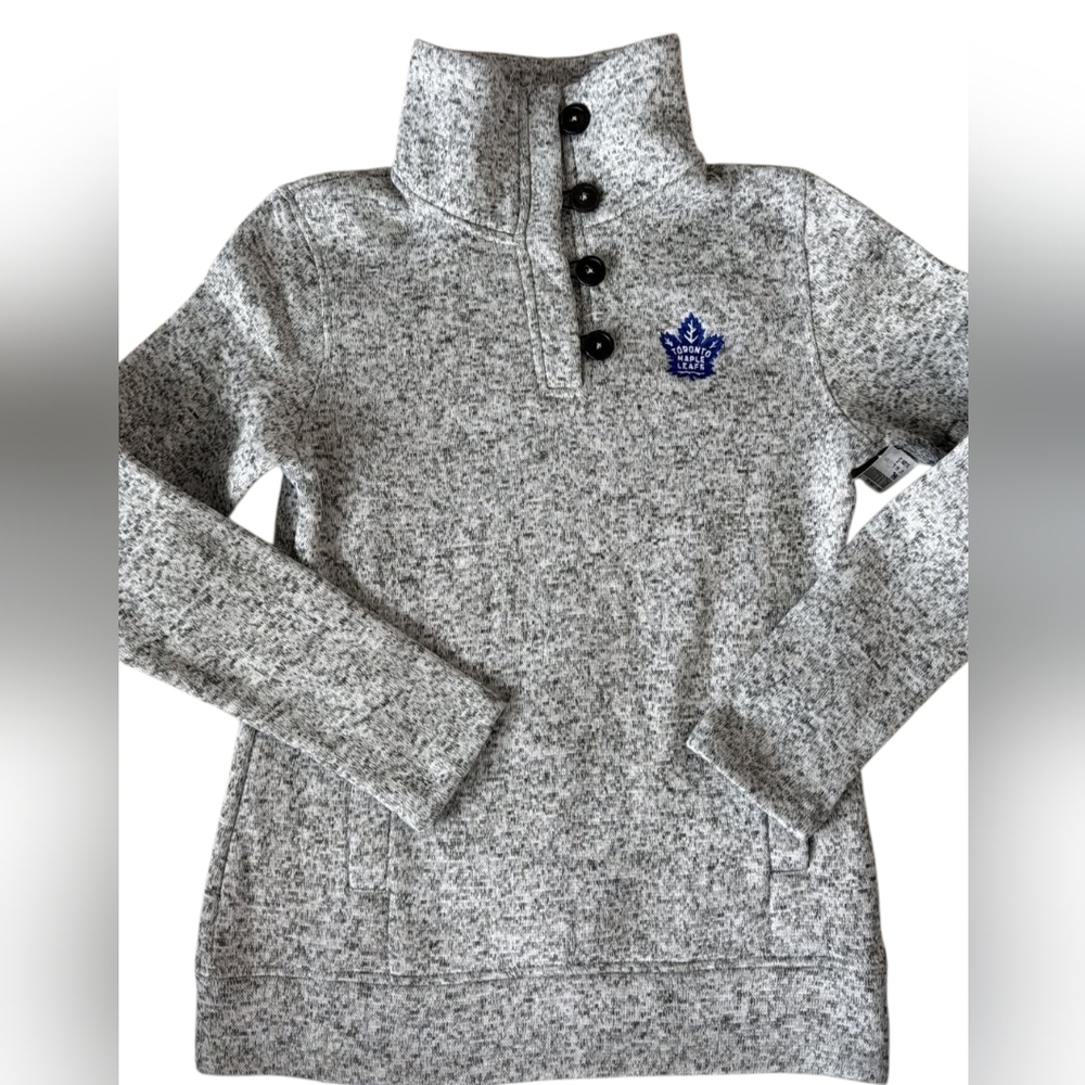 NHL Gray Sweater with Maple Leafs Emblem